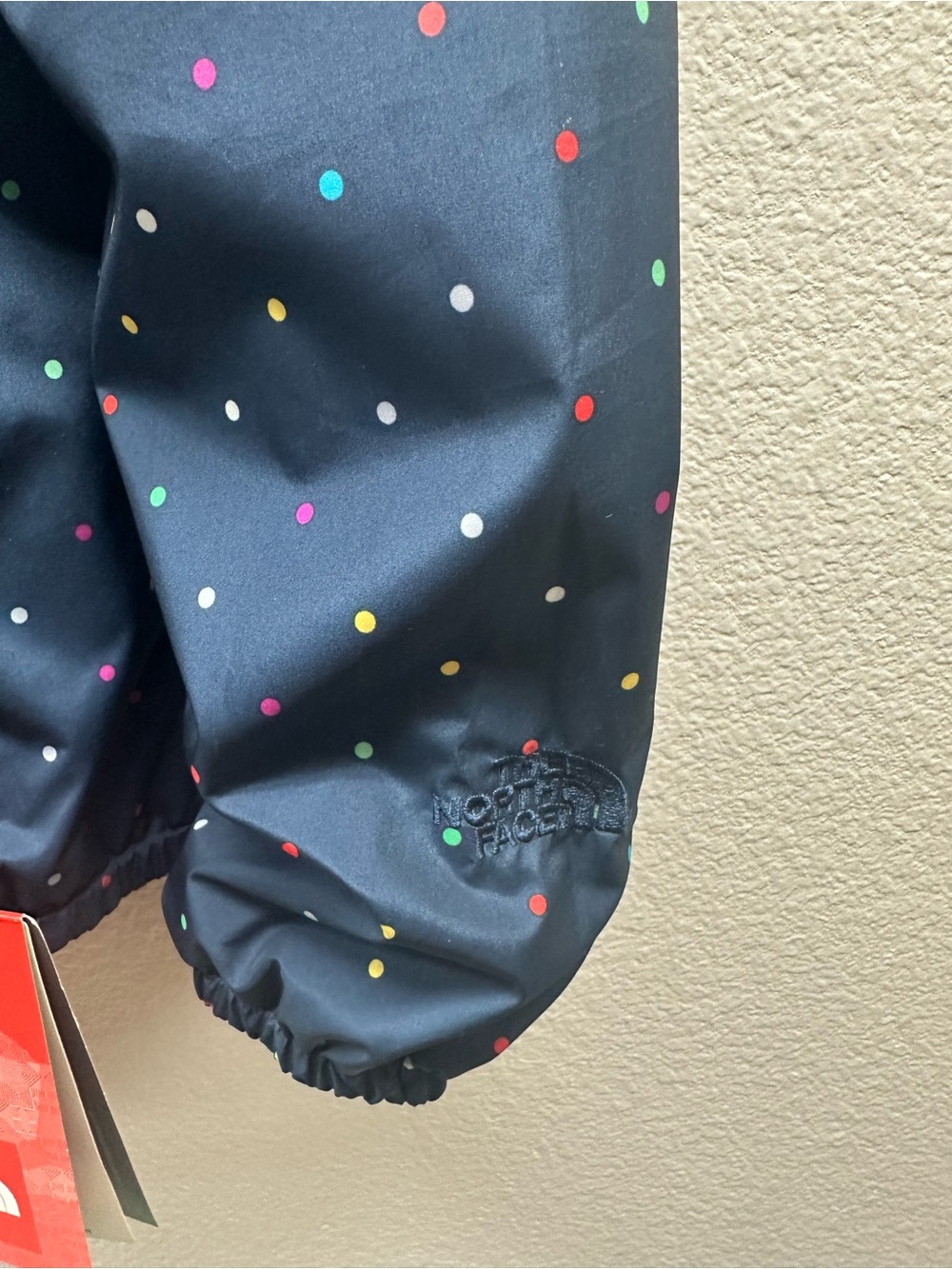 The North Face Navy Rain Jacket with Multicolor Polka Dots - Women’s - Picture 6 of 10